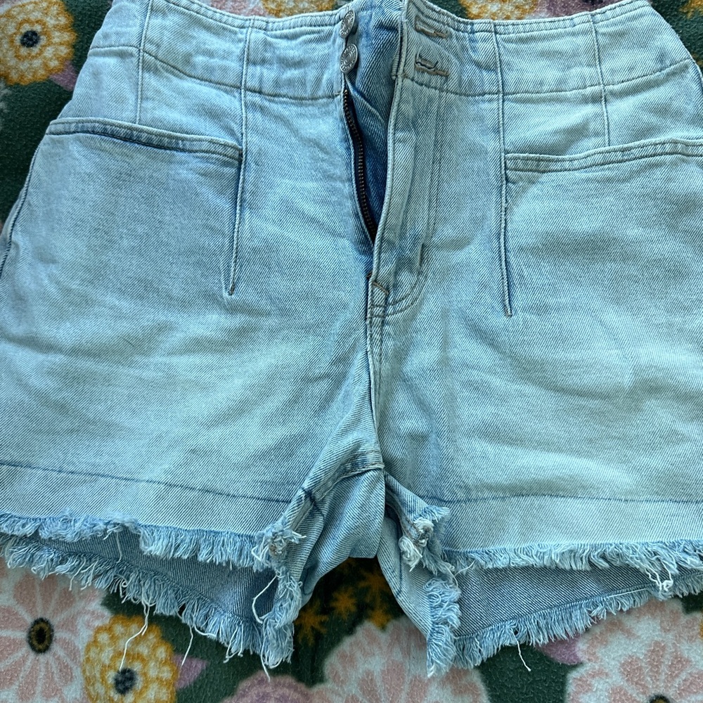 Maurices Light Blue Denim Women Shorts
